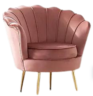 Blush Pink Velvet Accent Chair with Gold Legs