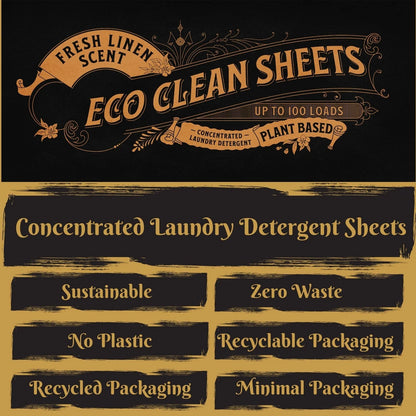 Eco Clean Concentrated Laundry Detergent Sheets (50 sheets/100 loads)