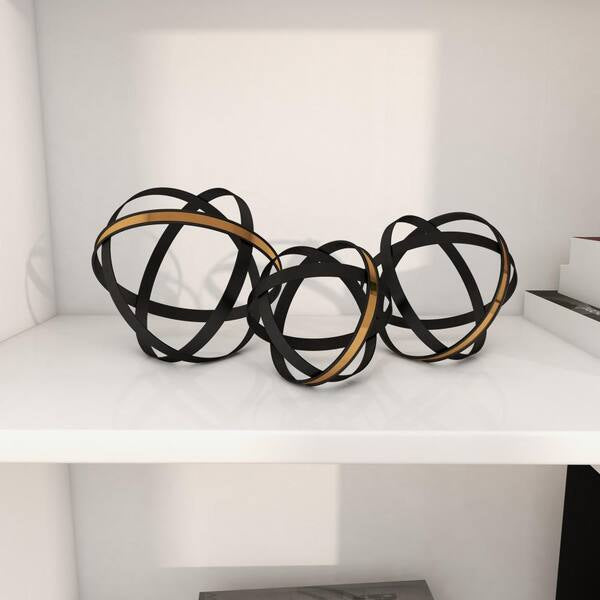 Black & Gold Geometric Sculptures