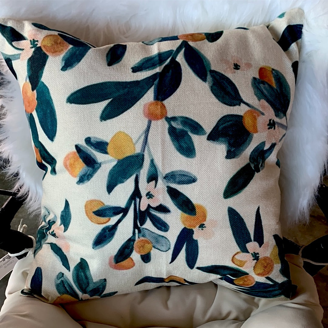 Citrus Blossom Cushion 18”x18”