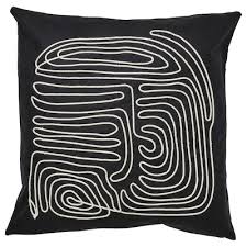 Black White Labyrinth Cushion 20" x 20"