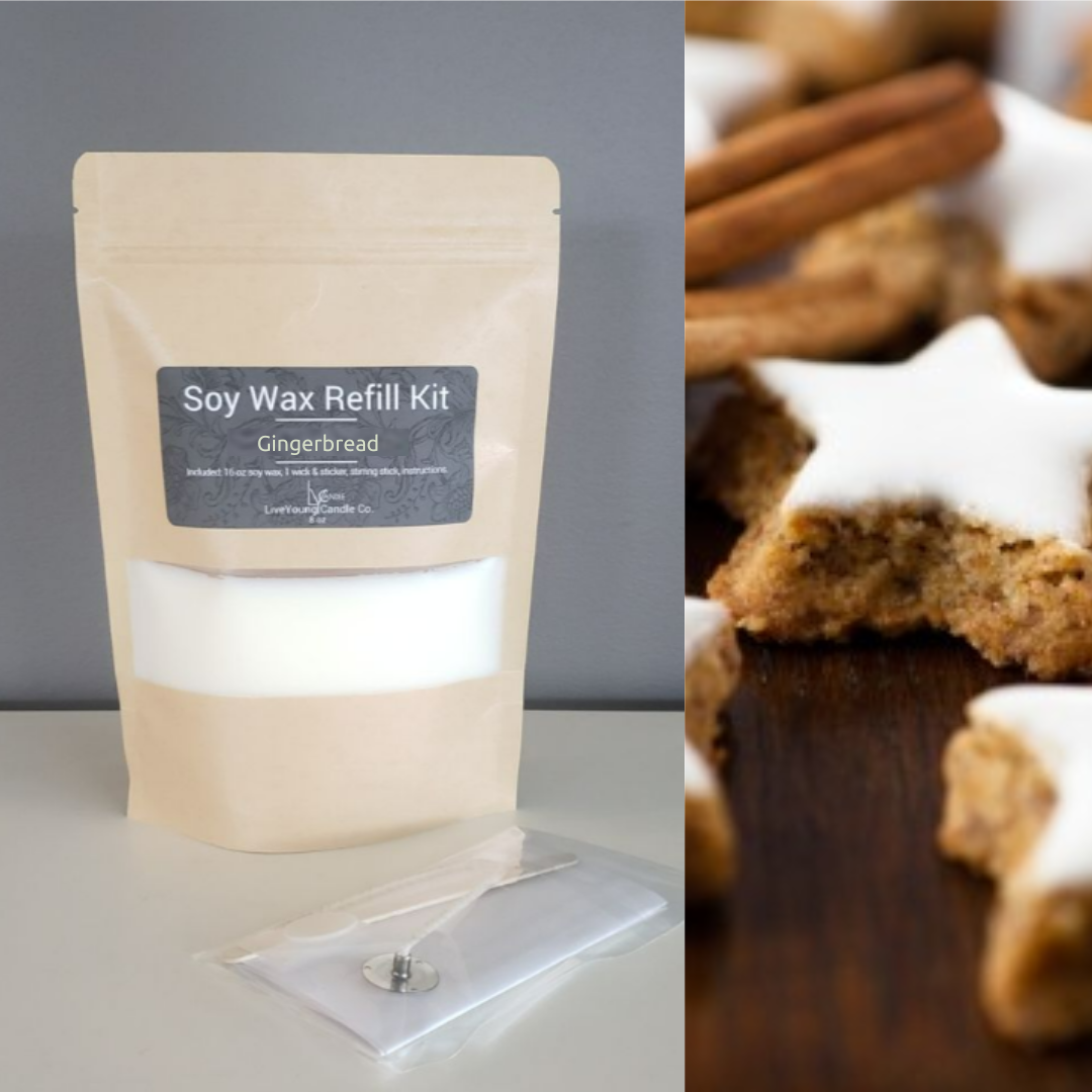 Candle Refill Kit 8oz  - Gingerbread