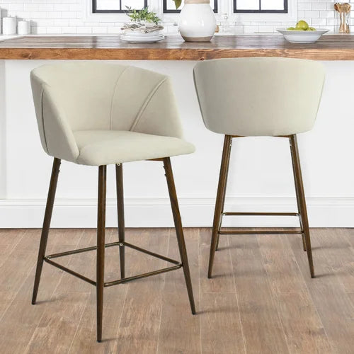 Beige Colored Counter Stool (Set of 2)