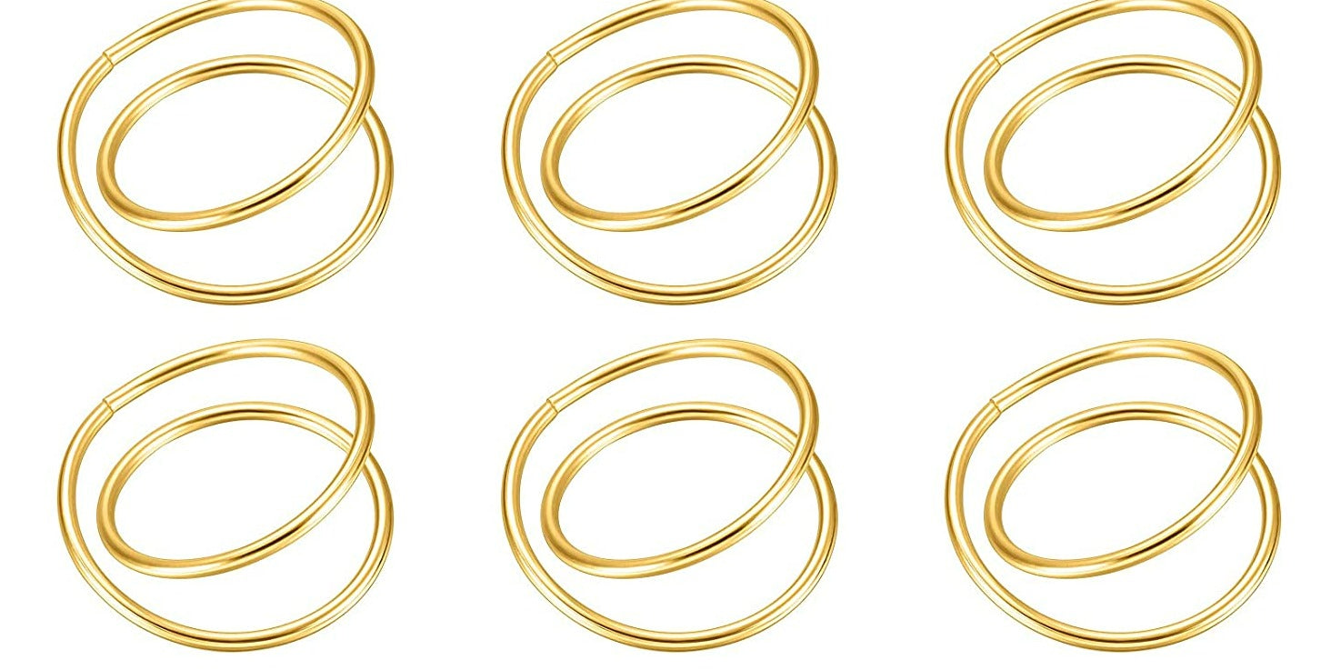 Gold Spiral Napkin Rings - Set of 6