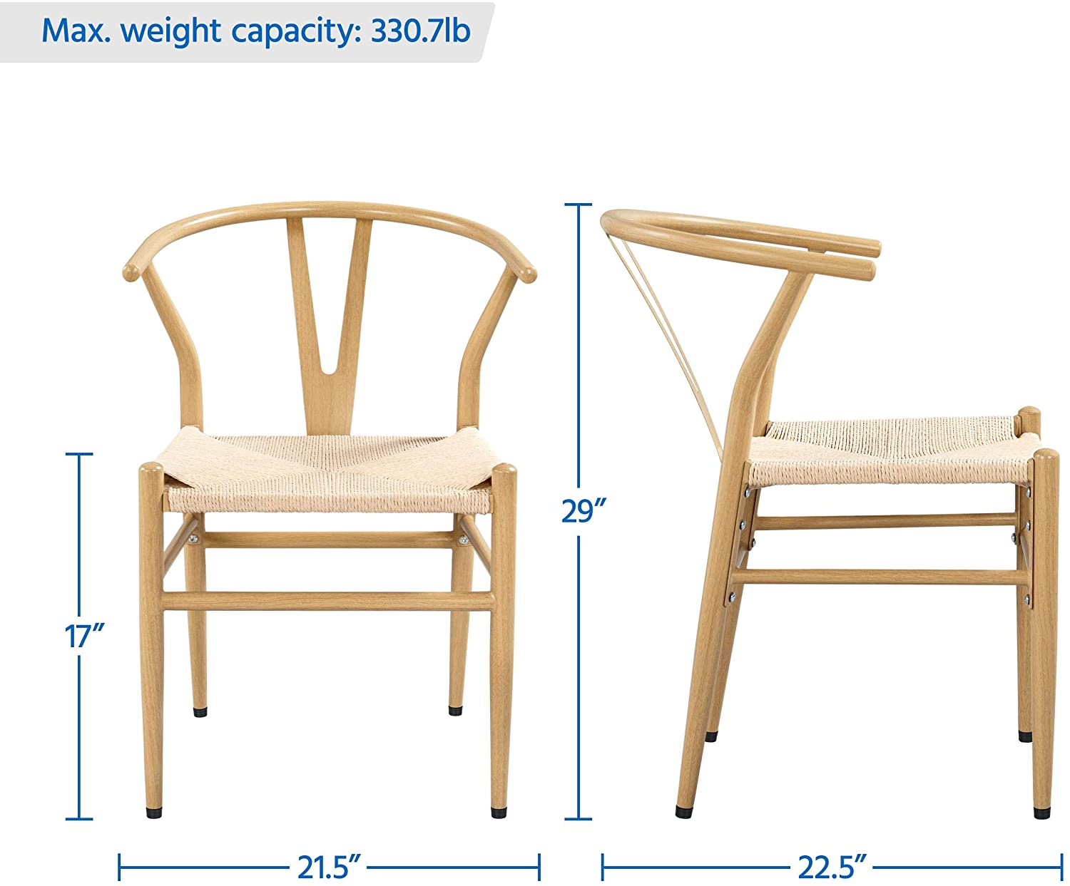 Bistro Wishbone Chairs - Set of Two