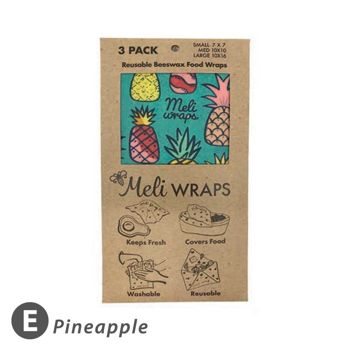Meli Wraps Reusable and Eco-Friendly Beeswax Food Wraps - Pineapple