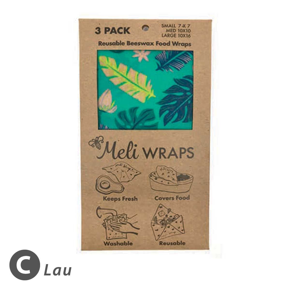 Meli Wraps Reusable and Eco-Friendly Beeswax Food Wraps - Lau