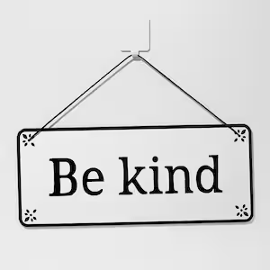Hanging "Be kind" Metal Sign 