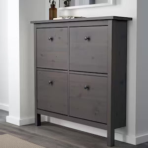 4 Compartment Dark Gray Shoe Cabinet